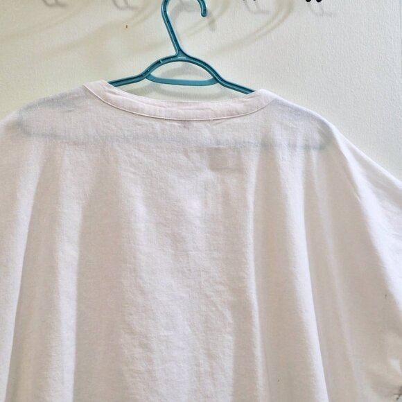 Ellos White Linen-Blend Tie-Front Short Sleeve /Top Blouse, Size 1X (22/24) - Picture 8 of 16